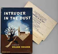 We offered this copy, with publisher Bennett Cerf's personal card and an invitation to the film version's world premiere in Faulkner's home town of Oxford, MS laid in, in our Catalog 93.