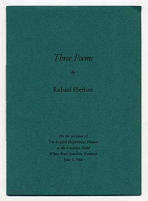 Item #100236 Three Poems: On the Occasion of the English Department Dinner at the Coolidge Hotel,...