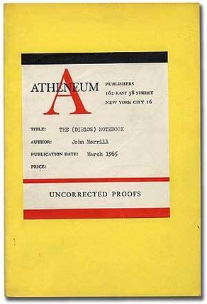 Item #100802 The (Diblos) Notebook. James MERRILL