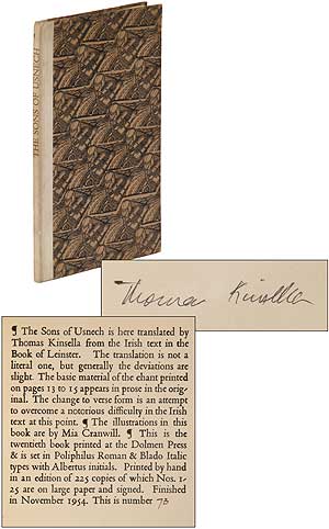 Item #101138 Longes Mac n-Usnig: Being the Exile and Death of the Sons of Usnech. Thomas KINSELLA.
