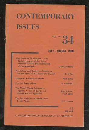 Item #102011 Contemporary Issues: A Magazine for a Democracy of Content: Vol. 9, no. 34,...