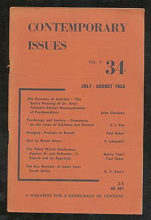 Item #102011 Contemporary Issues: A Magazine for a Democracy of Content: Vol. 9, no. 34, July-August 1958