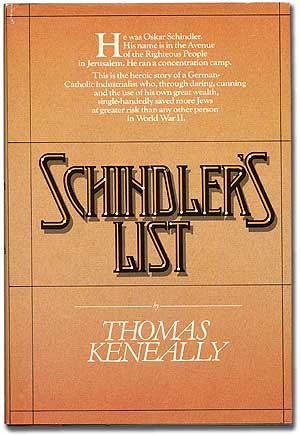 Item #103262 Schindler's List. Thomas KENEALLY.