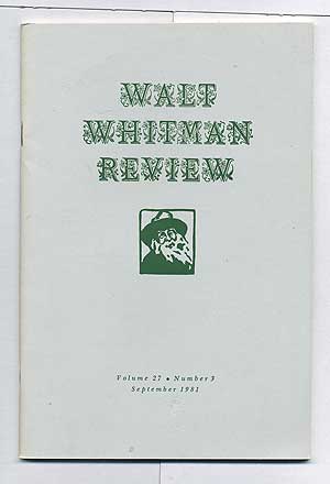 Item #103858 Walt Whitman Review: Volume 27, September 1981, Number 3. Walt WHITMAN.