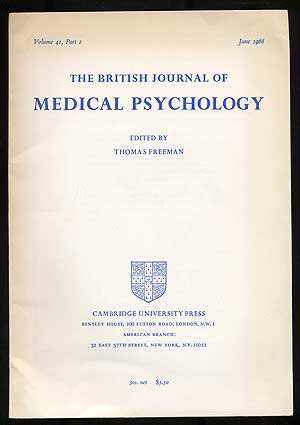 Item #104026 The British Journal of Medical Psychology: Volume 41, Part 2, June 1968. Thomas FREEMAN.