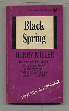 Item #104535 Black Spring. Henry MILLER