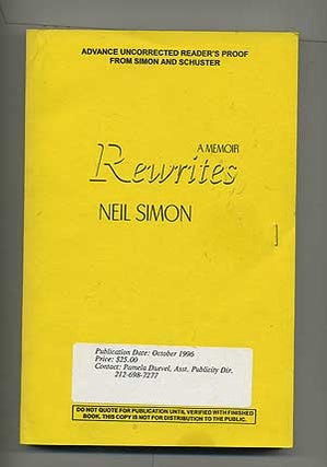 Item #104595 Rewrites: A Memoir. Neil SIMON