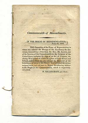 Item #105734 Address of the House of Representatives to the People of Massachusetts