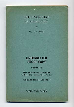 Item #106370 The Orators: An English Study. W. H. AUDEN.