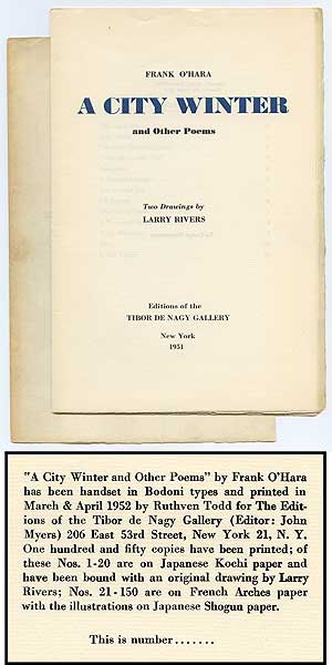 Item #106817 A City Winter and Other Poems. Frank O'HARA.