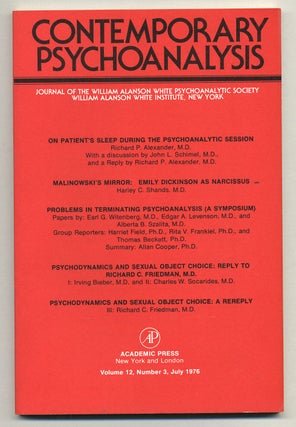 Item #106892 Contemporary Psychoanalysis: Volume 12, Number 3, July, 1976