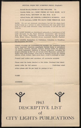 Item #107914 1963 Descriptive List of City Lights Publications