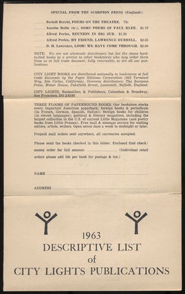 1963 Descriptive List of City Lights Publications