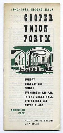 Item #109618 Cooper Union Forum: 1942-1943, Second Half