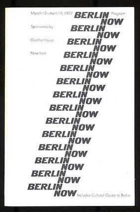 Item #109979 Berlin Now Program, March 12-April 19, 1977, Sponsored by Goethe House, New York