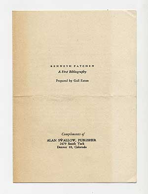 Item #110215 Kenneth Patchen: A First Bibliography. Gail EATON.