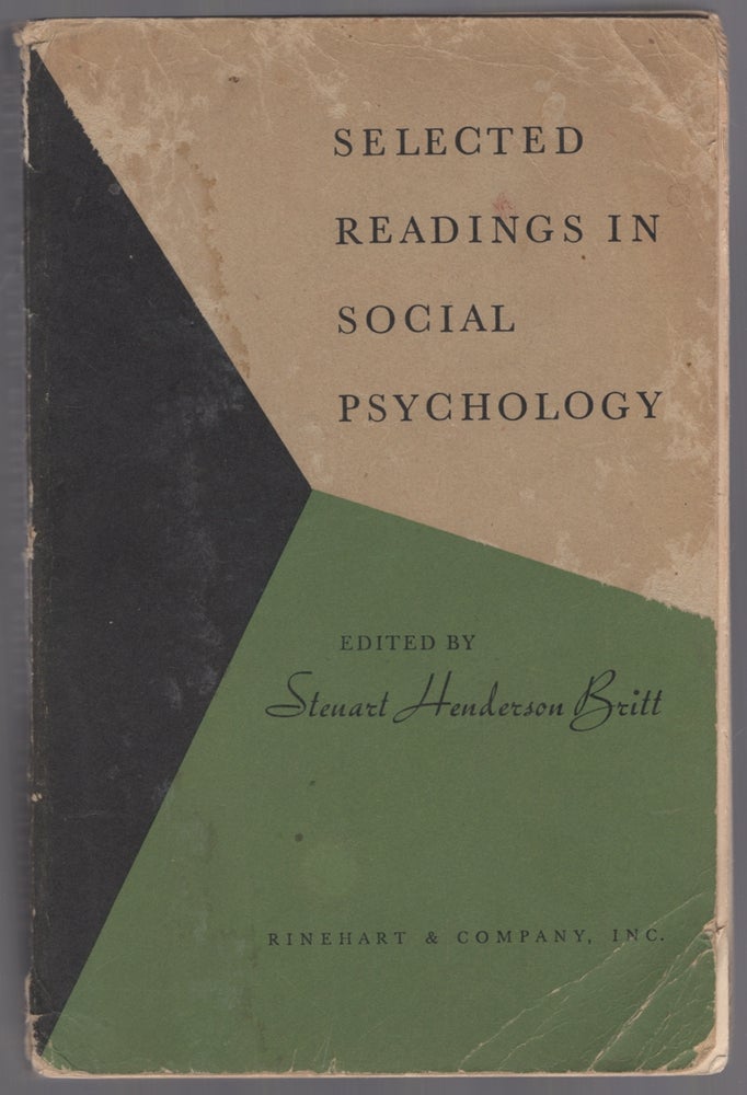 Item #110694 Selected Readings in Social Psychology. Steuart Henderson BRITT.