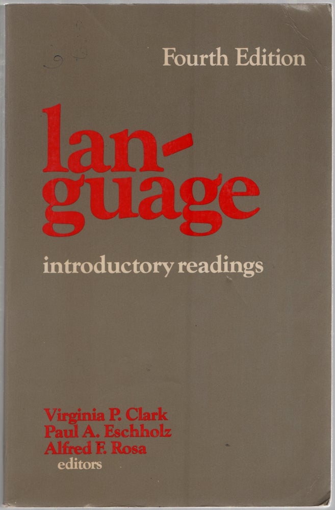 Item #110737 Language. Virginia P. CLARK.