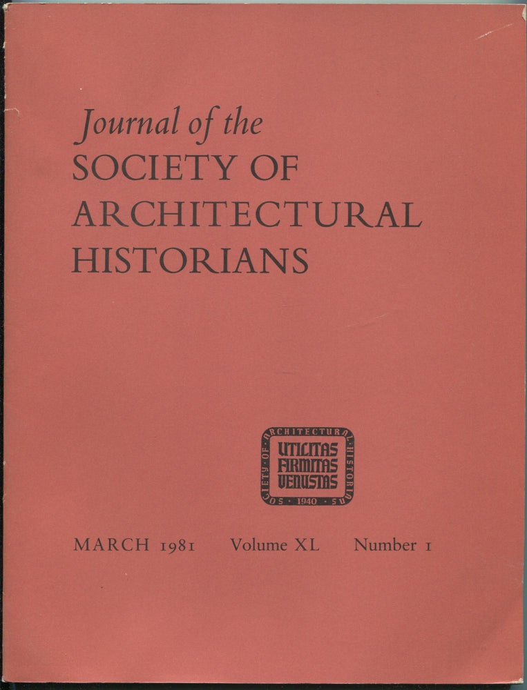 Item #111944 Journal of the Society of Architectural Historians: March 1981, Volume XL, No. 1. Christian F. OTTO.