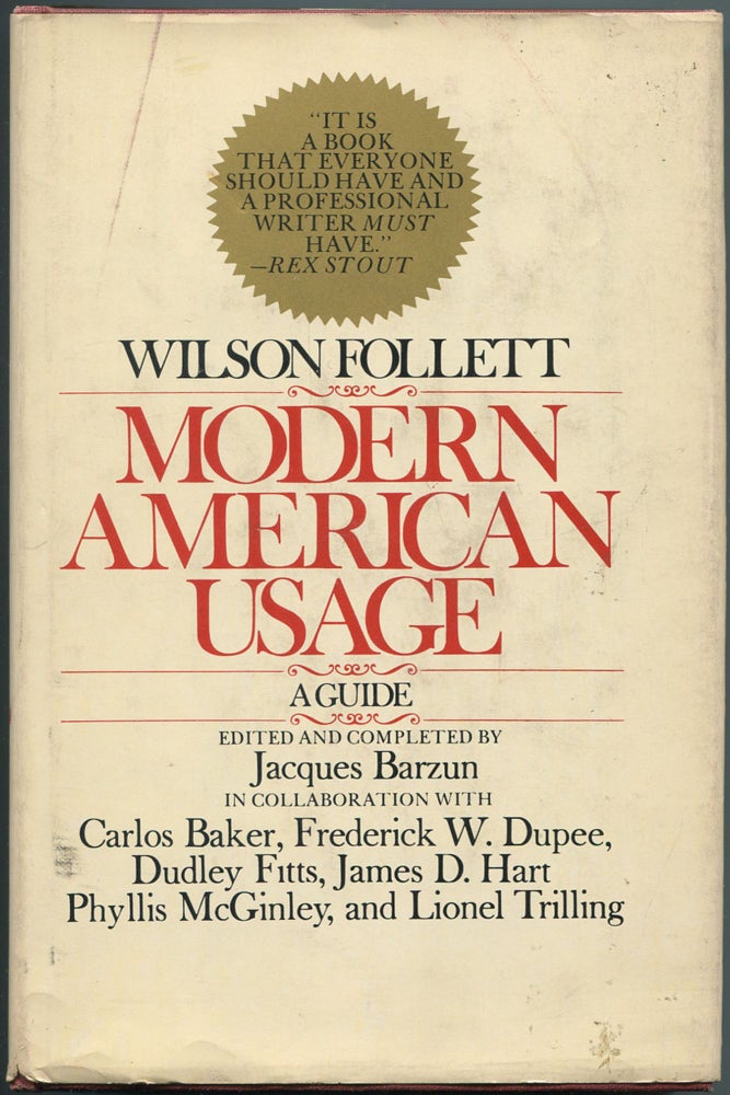 Item #111976 Modern American Usage: A Guide. Wilson FOLLETT.