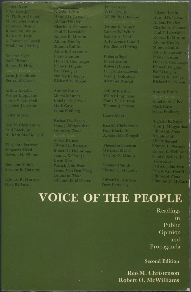Item #112287 Voice of the People: Readings in Public Opinion and Propaganda. Second Edition. Reo M. CHRISTENSON, Robert O. McWilliams.