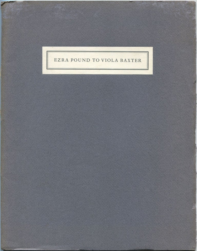 Item #112533 At the Circulo de Recreo with Ezra Pound: A Letter from Ezra Pound to Viola Baxter. Ezra POUND.
