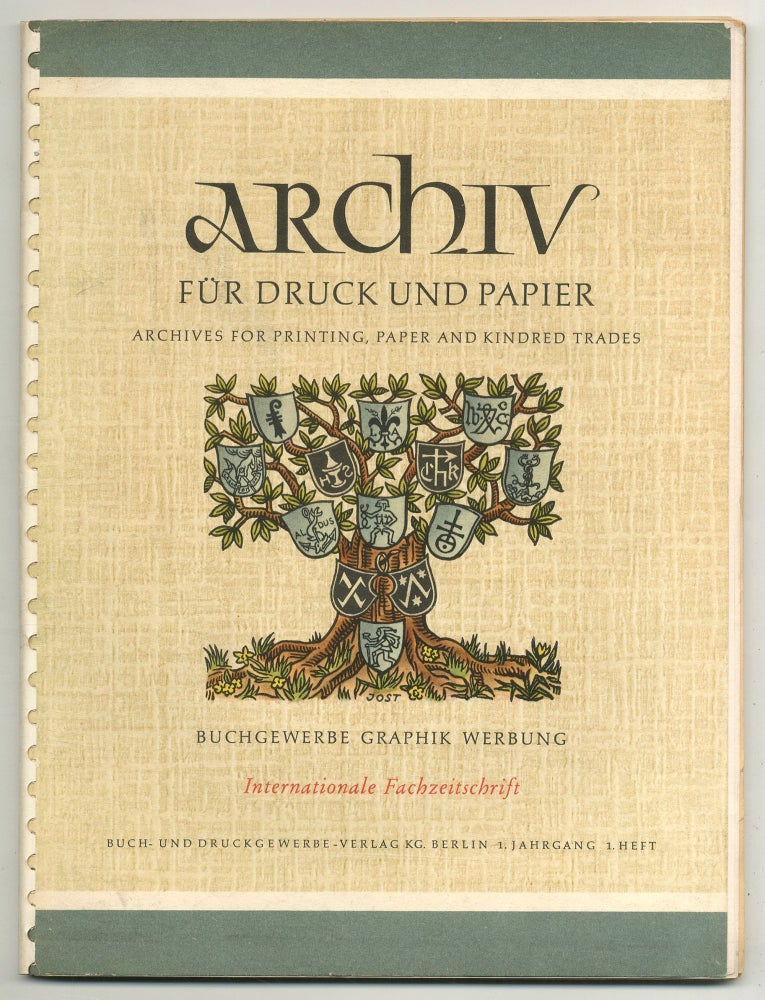 Item #125418 [Magazine] Archiv für Druck und Papier / Archives for Printing, Paper and Kindred Trades (Vol. 1, Nos. 1 and 2, 1955)