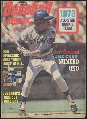 Item #140775 Baseball Digest. November, 1973. John KUENSTER, George Vass, Jose Cardenal