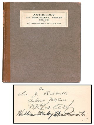Anthology of Magazine Verse for 1920. William Stanley BRAITHWAITE.