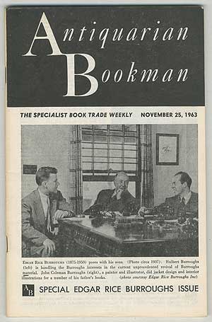Item #166076 Antiquarian Bookman: The Specialist Book Trade Weekly: November 25, 1963, XXXII, No. 22. Sol. M. MALKIN, Edgar Rice Burroughs.