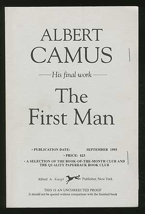 Item #166260 The First Man. Albert CAMUS.