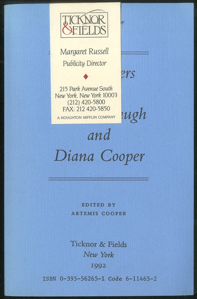 Item #167269 The Letters of Evelyn Waugh and Diana Cooper. Evelyn WAUGH, Diana Cooper, Artemis Cooper.