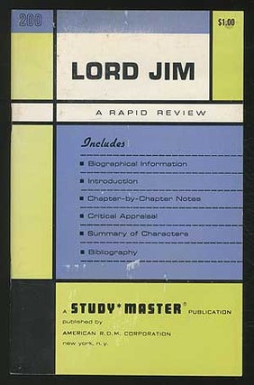 Item #174689 Lord Jim: A Rapid Review. Chapter Notes and Criticism. Joseph CONRAD