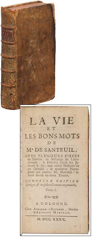 Item #176549 La Vie et Les Bons Mots de Mr de Santeuil (Two volumes in one). Jean de SANTEUL.