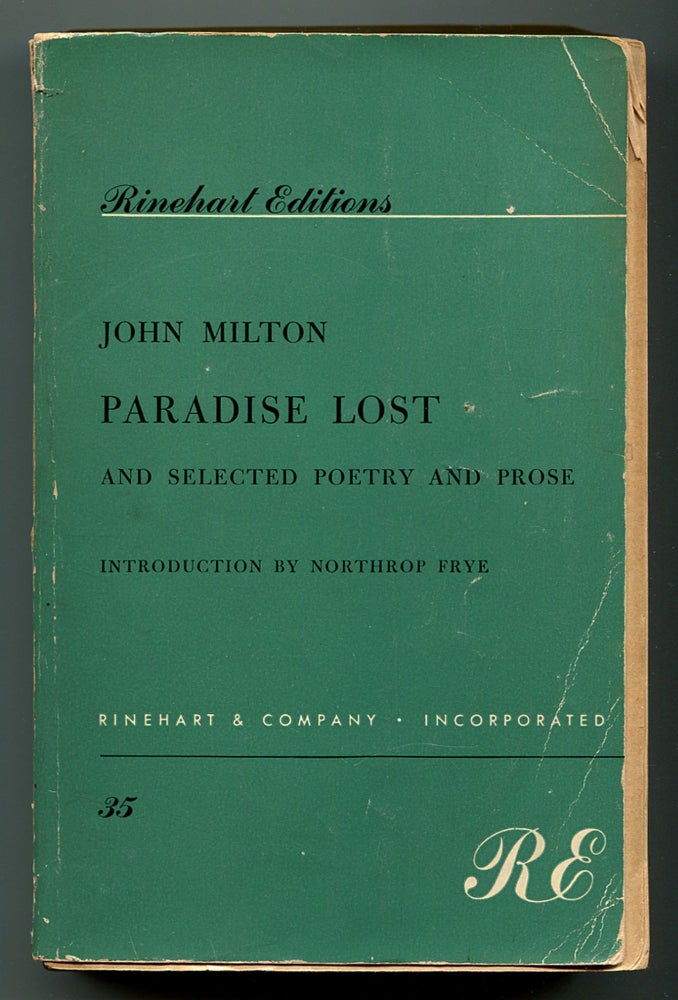 Item #193880 Paradise Lost and Selected Poetry and Prose. John MILTON.