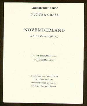 Item #19722 Novemberland: Selected Poems 1956-1993. Günter GRASS.