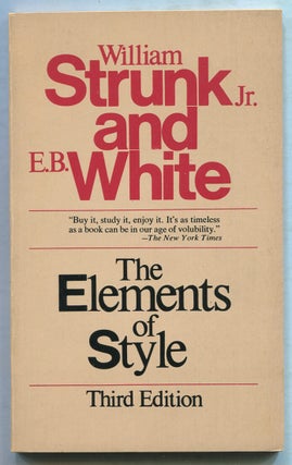 Item #204881 The Elements of Style. William STRUNK, Jr