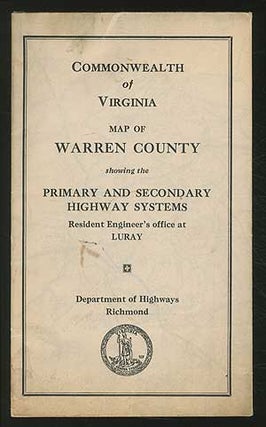 Item #244210 Commonwealth of Virginia: Map of Warren County showing the Primary and Secondary...