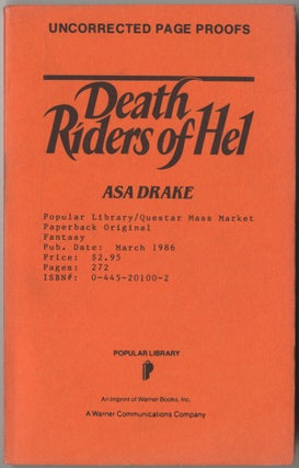 Item #244670 Death Riders of Hel. Asa DRAKE, C. Dean Andersson