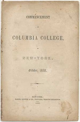 Item #244965 Commencement of Columbia College, of New-York. October, 1850