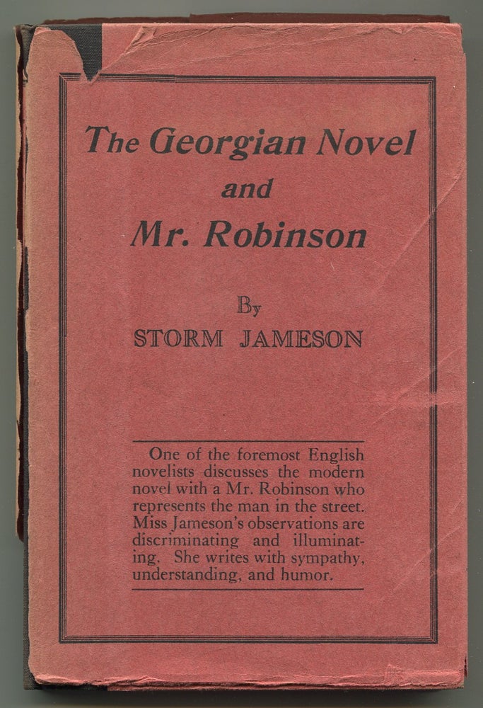 Item #245652 The Georgian Novel and Mr. Robinson. Storm JAMESON.
