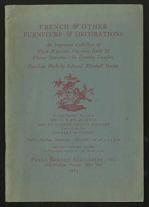 Item #246304 French & Other Furniture & Decorations. An Important Collection of Royal Worcester Porcelain Birds & Flowers Statuettes by Dorothy Doughty / Porcelain Birds by Edward Marshall Boehm