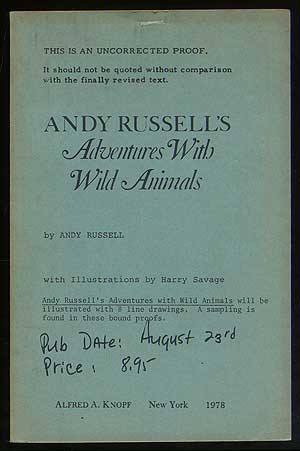 Item #271254 Andy Russell's Adventures With Wild Animals. Andy RUSSELL.