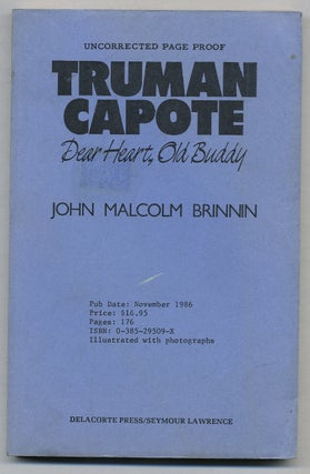 Item #273060 Truman Capote: Dear Heart, Old Buddy. John Malcolm BRINNIN, Truman Capote