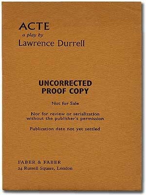 Item #274265 Acte. Lawrence DURRELL