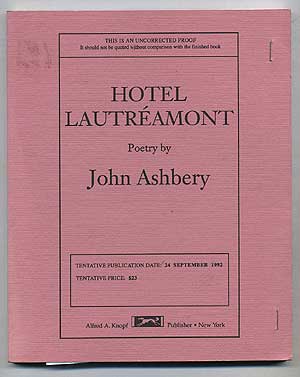 Item #275334 Hotel Lautreamont. John ASHBERY.