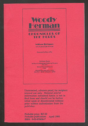 Item #275366 Woody Herman: Chronicles of the Herds. William D. CLANCY, Audree Coke Kenton.