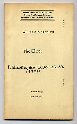 Item #275996 The Cheer. William MEREDITH