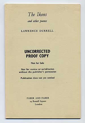 Item #276420 The Ikons and Other Poems. Lawrence DURRELL.