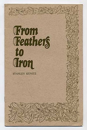 Item #276527 From Feathers to Iron: A Lecture Delivered at the Library of Congress, May 12, 1975,...